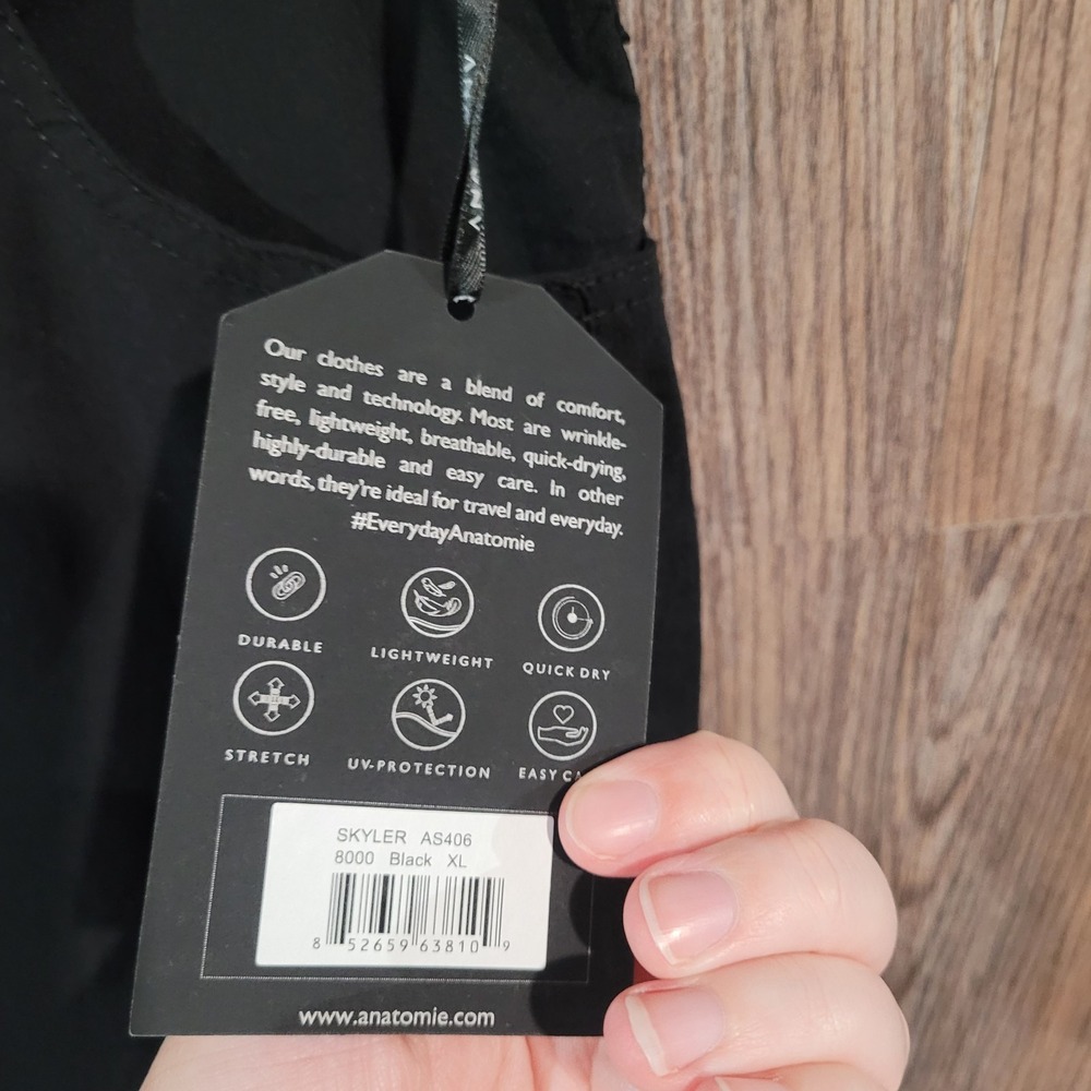 Anatomie Skyler Travel Pant XL x 31 Black Slim Fit Lightweight UV Protection - Picture 7 of 15